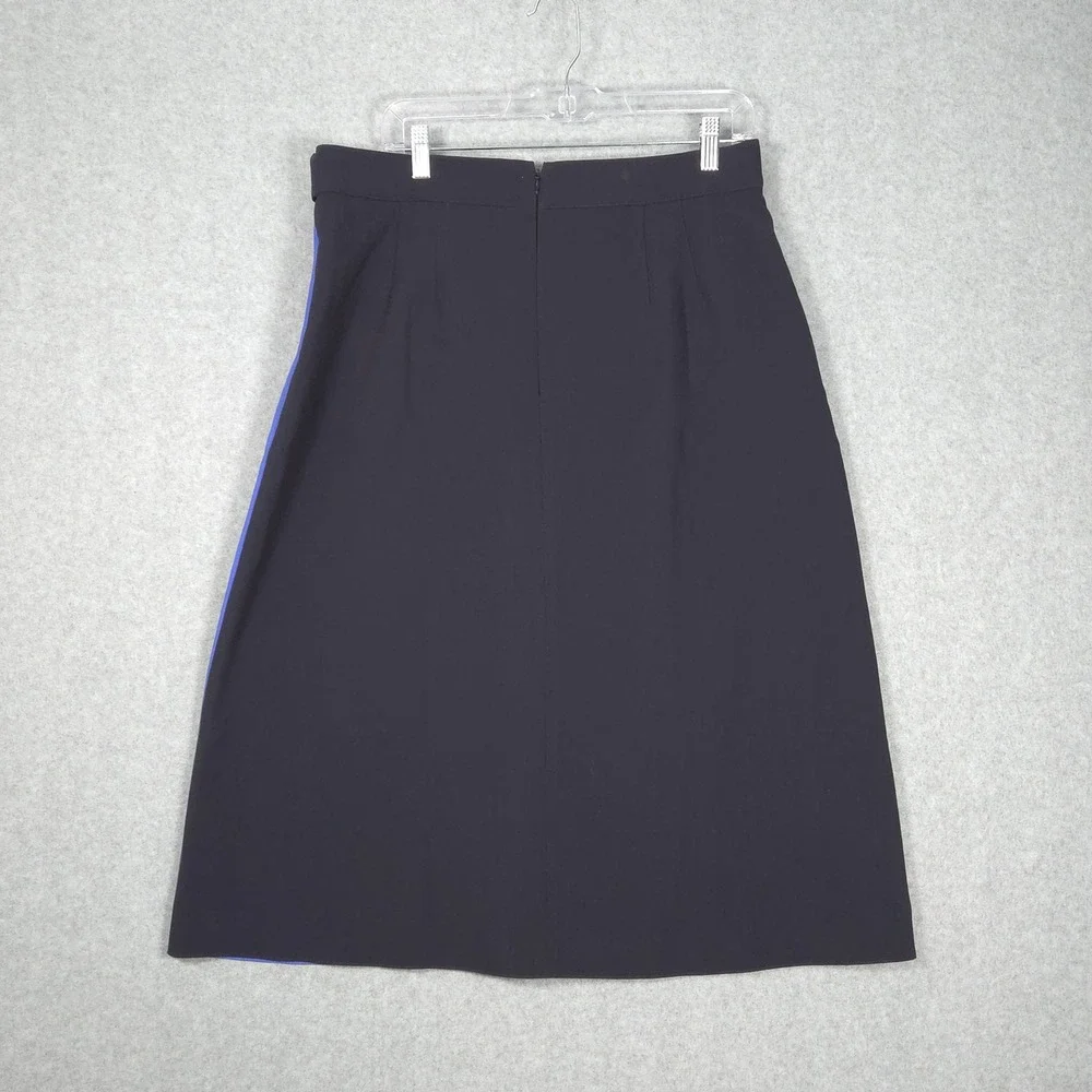 Ann Taylor NEW Women 12 Colorblock Buckle Wrap Midi Skirt‎ Navy Cobalt Blue